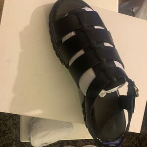 Quince Black Strappy Sandals